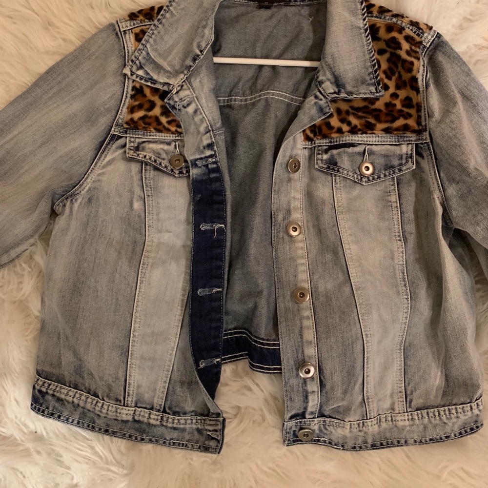 Cheetah denim jacket